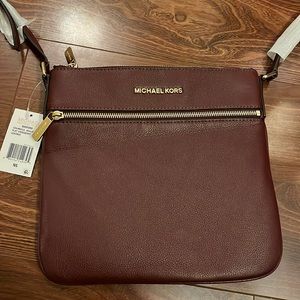 Leather Michael kors crossbody Merlot color
